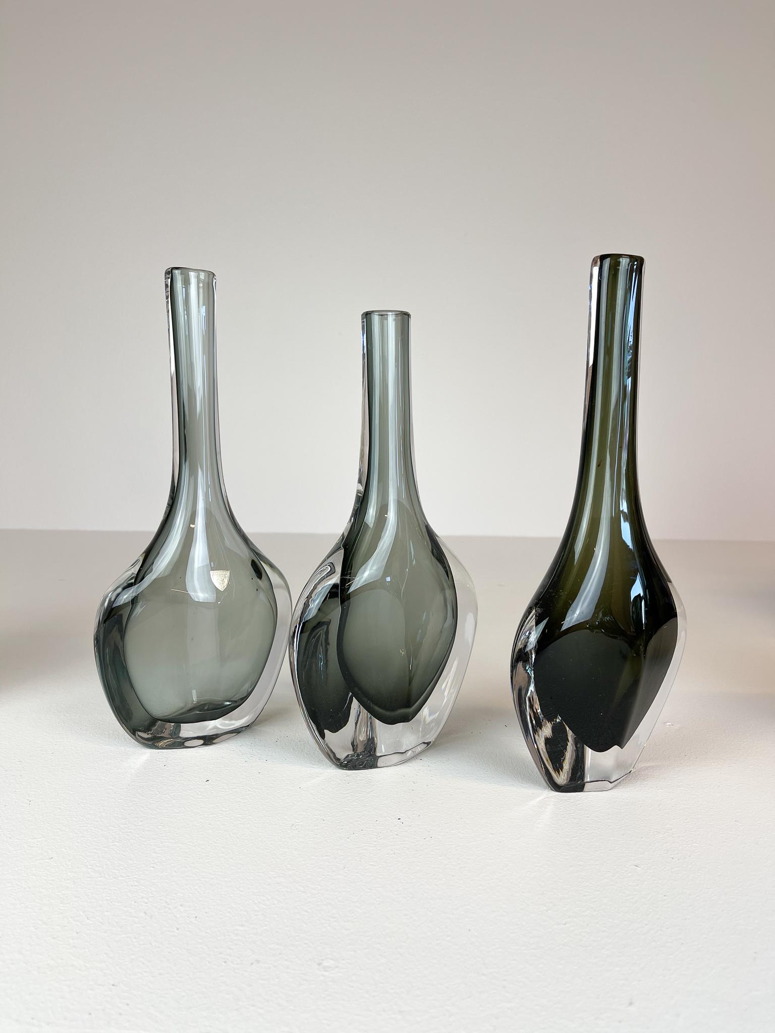 Midcentury Set of 12 Pieces Art Glass Nils Landberg Orrefors, Sweden 5