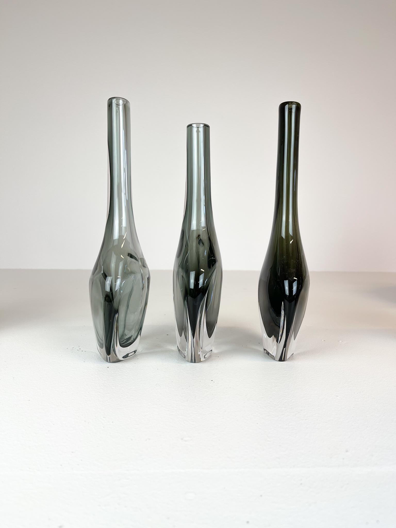 Midcentury Set of 12 Pieces Art Glass Nils Landberg Orrefors, Sweden 6