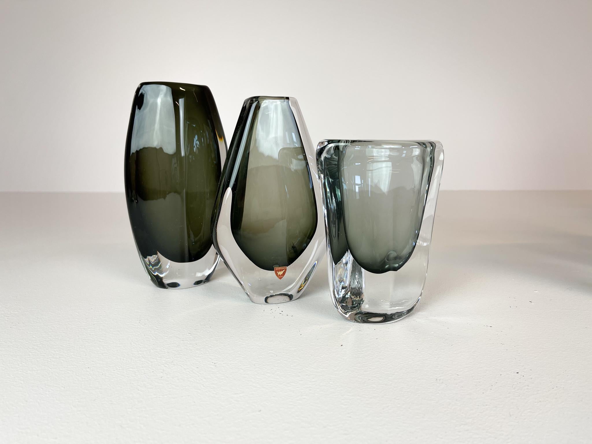 Midcentury Set of 12 Pieces Art Glass Nils Landberg Orrefors, Sweden 9