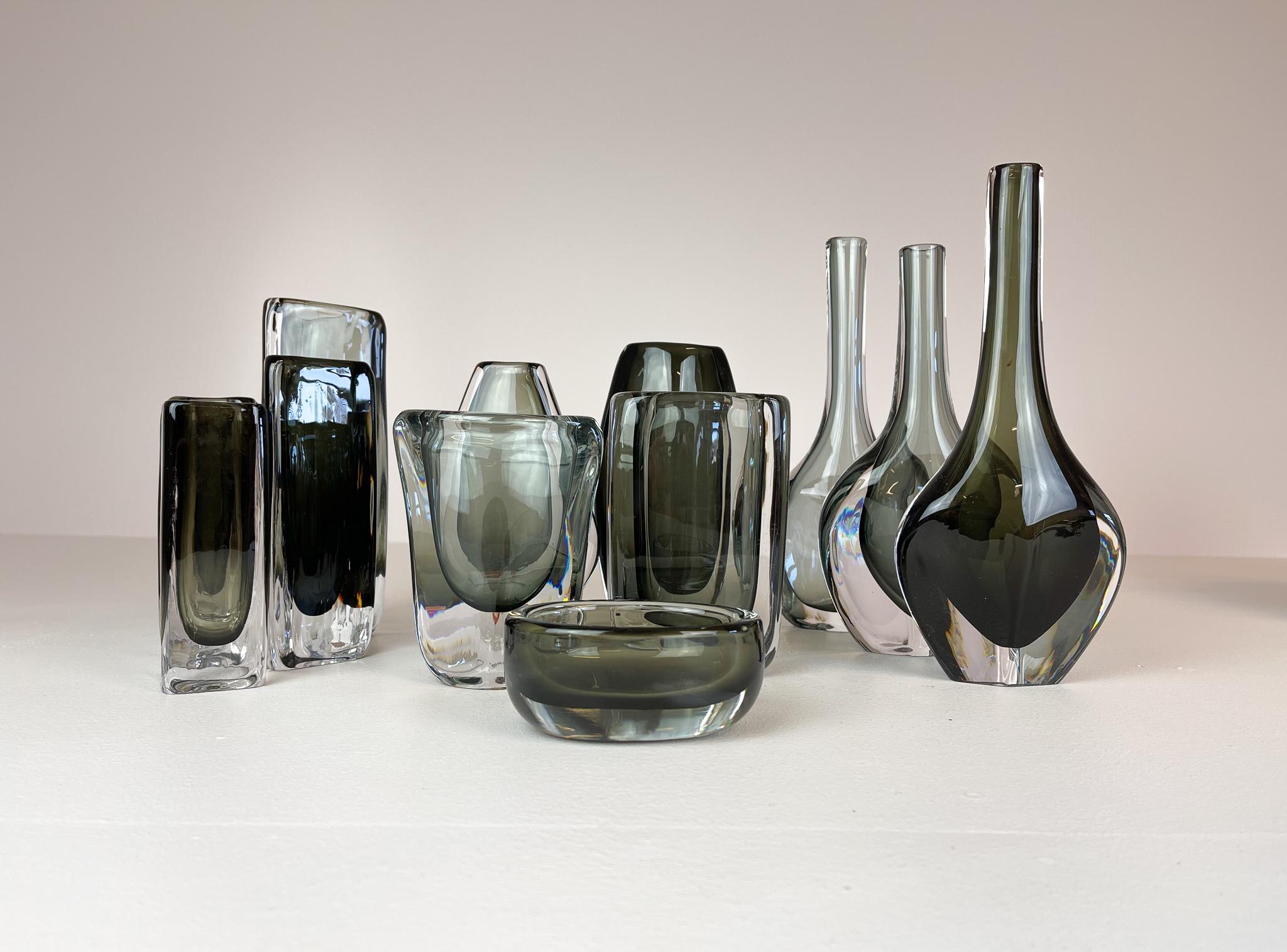 Midcentury Set of 12 Pieces Art Glass Nils Landberg Orrefors, Sweden 13