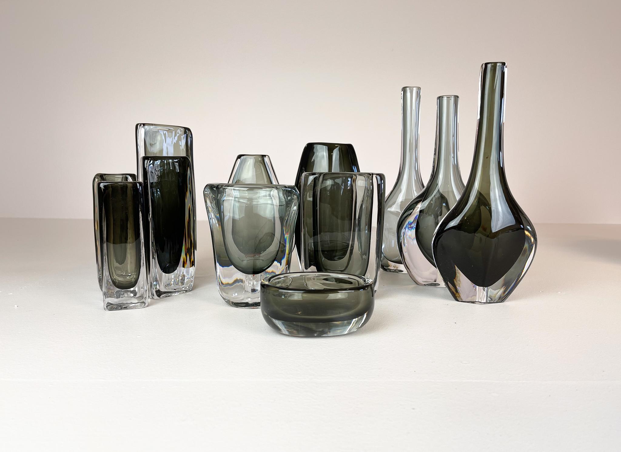 Midcentury Set of 12 Pieces Art Glass Nils Landberg Orrefors, Sweden 14