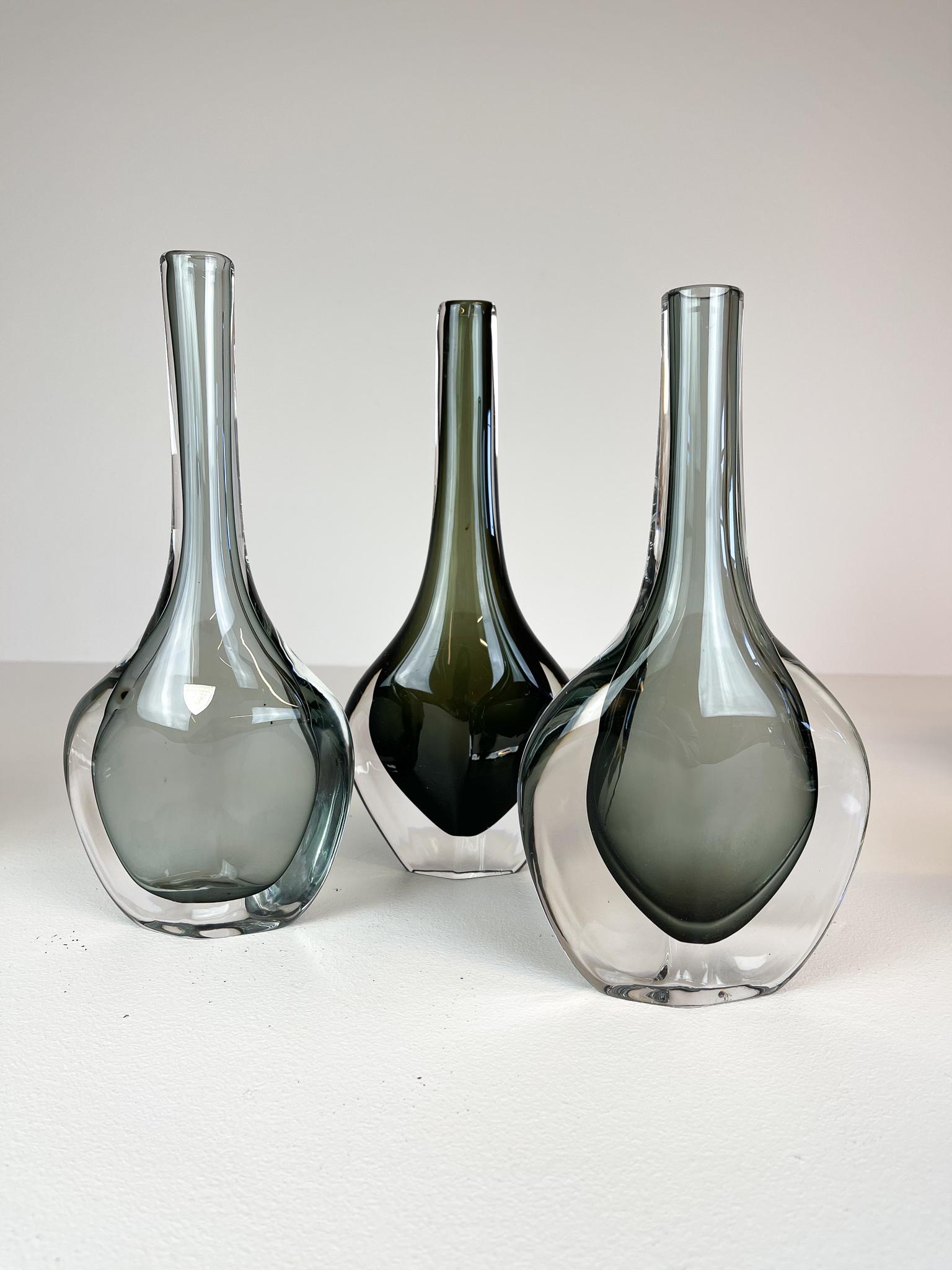 Midcentury Set of 12 Pieces Art Glass Nils Landberg Orrefors, Sweden 4