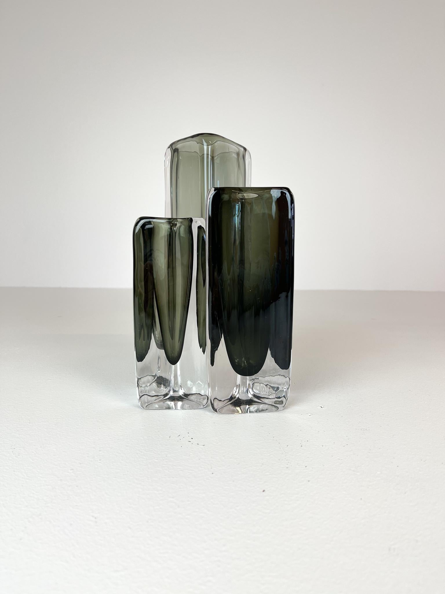 Midcentury Set of 12 Pieces Art Glass Nils Landberg Orrefors, Sweden 7