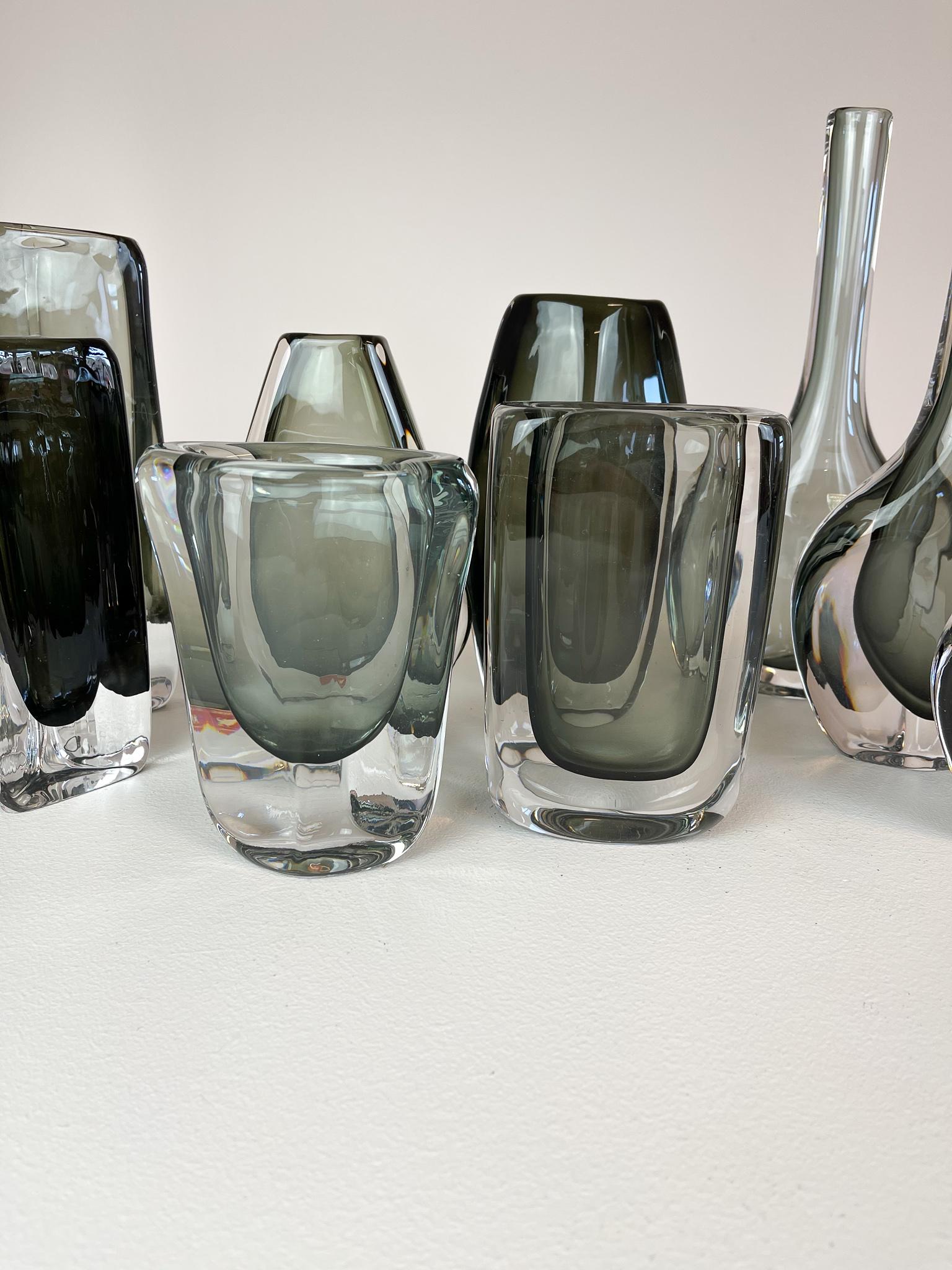 Mid-20th Century Midcentury Set of 12 Pieces Art Glass Nils Landberg Orrefors, Sweden