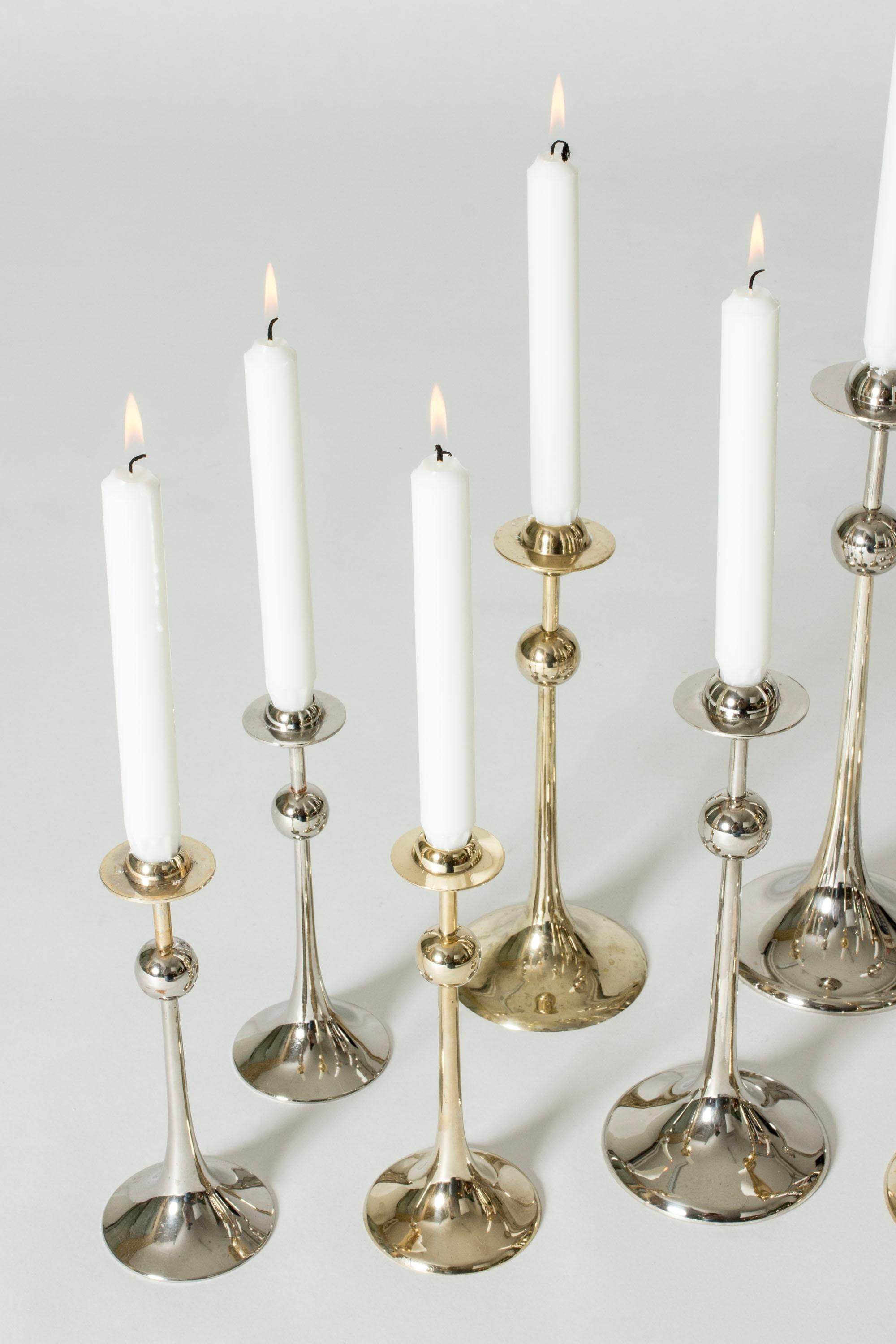 Set di 14 candelabri in argento di Kjell Engman, Svezia, 1979 In condizioni buone in vendita a Stockholm, SE