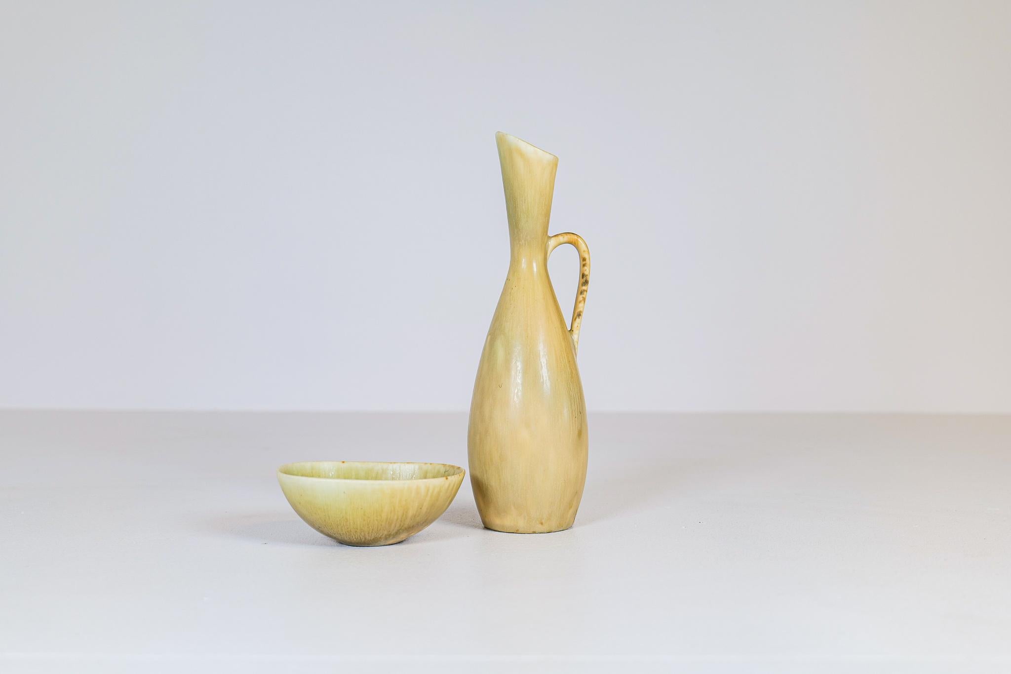 Set von 2 Keramikstücken aus der Mitte des Jahrhunderts von Carl Harry Stlhane, Schweden, 1950er Jahre (Moderne der Mitte des Jahrhunderts) im Angebot