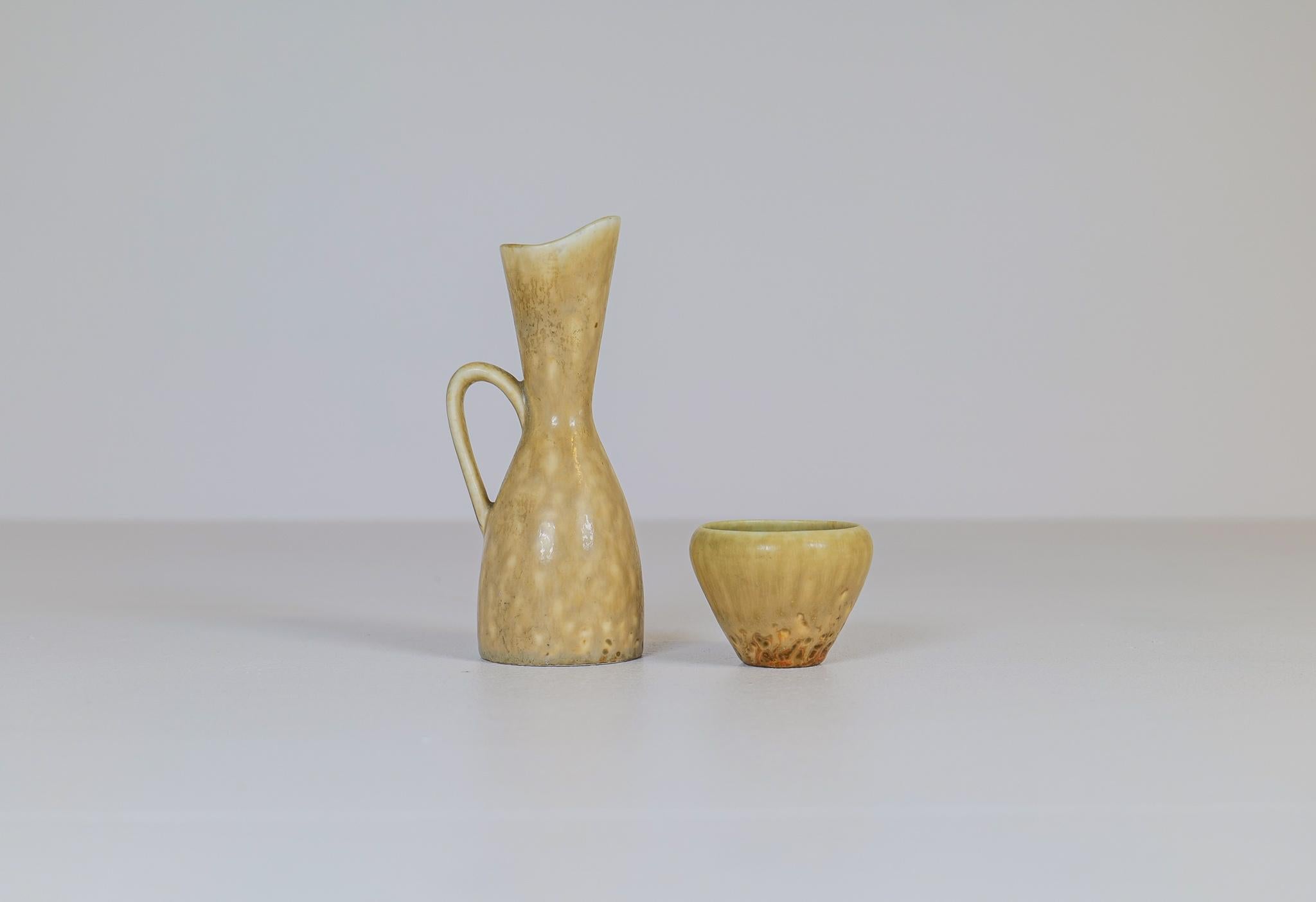 Swedish Midcentury Set of 2 Ceramic Pieces Carl Harry Stålhane, Sweden, 1950s For Sale