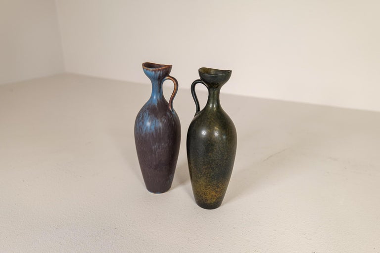 Midcentury Set of 2 Ceramic Vases Gunnar Nylund Rörstrand, Sweden, 1950s For Sale 1