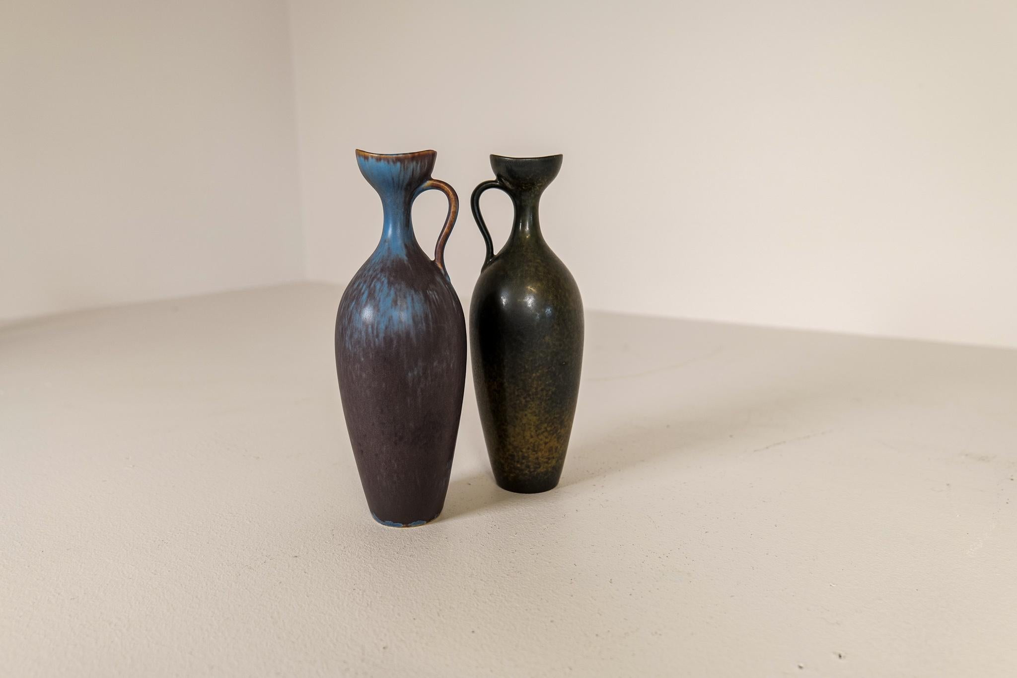 Midcentury Modern Set of 2 Ceramic Vases Gunnar Nylund Rörstrand, Sweden, 1950s For Sale 2