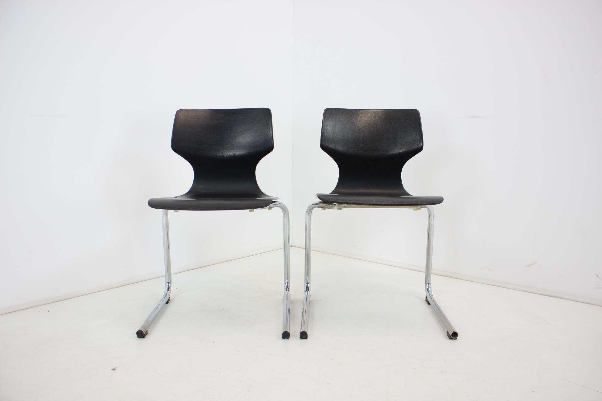 German Mid Century Set of 2 Pagwood Chairs by Flototto, 1982 For Sale