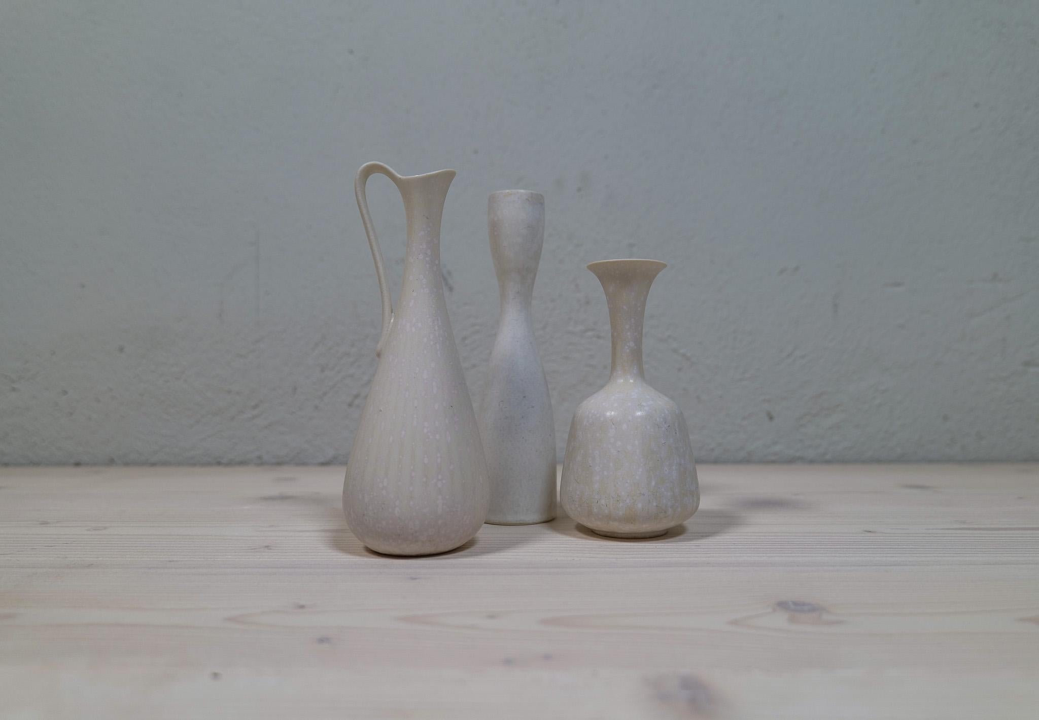 Midcentury Modern Set of 3 Ceramic Pieces Rörstrand Gunnar Nylund, Sweden, 1950s 5