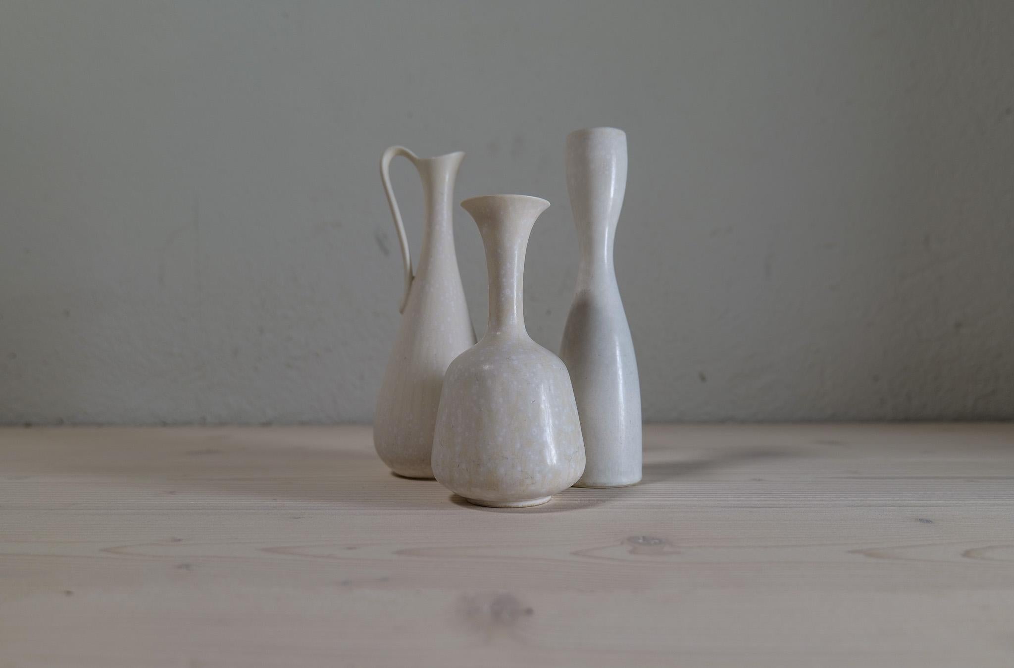 Midcentury Modern Set of 3 Ceramic Pieces Rörstrand Gunnar Nylund, Sweden, 1950s 7