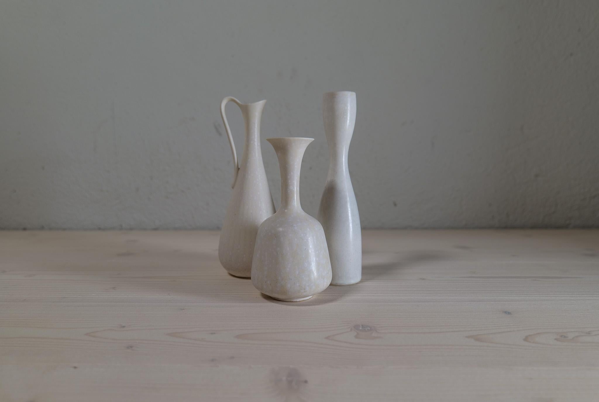 Midcentury Modern Set of 3 Ceramic Pieces Rörstrand Gunnar Nylund, Sweden, 1950s 8