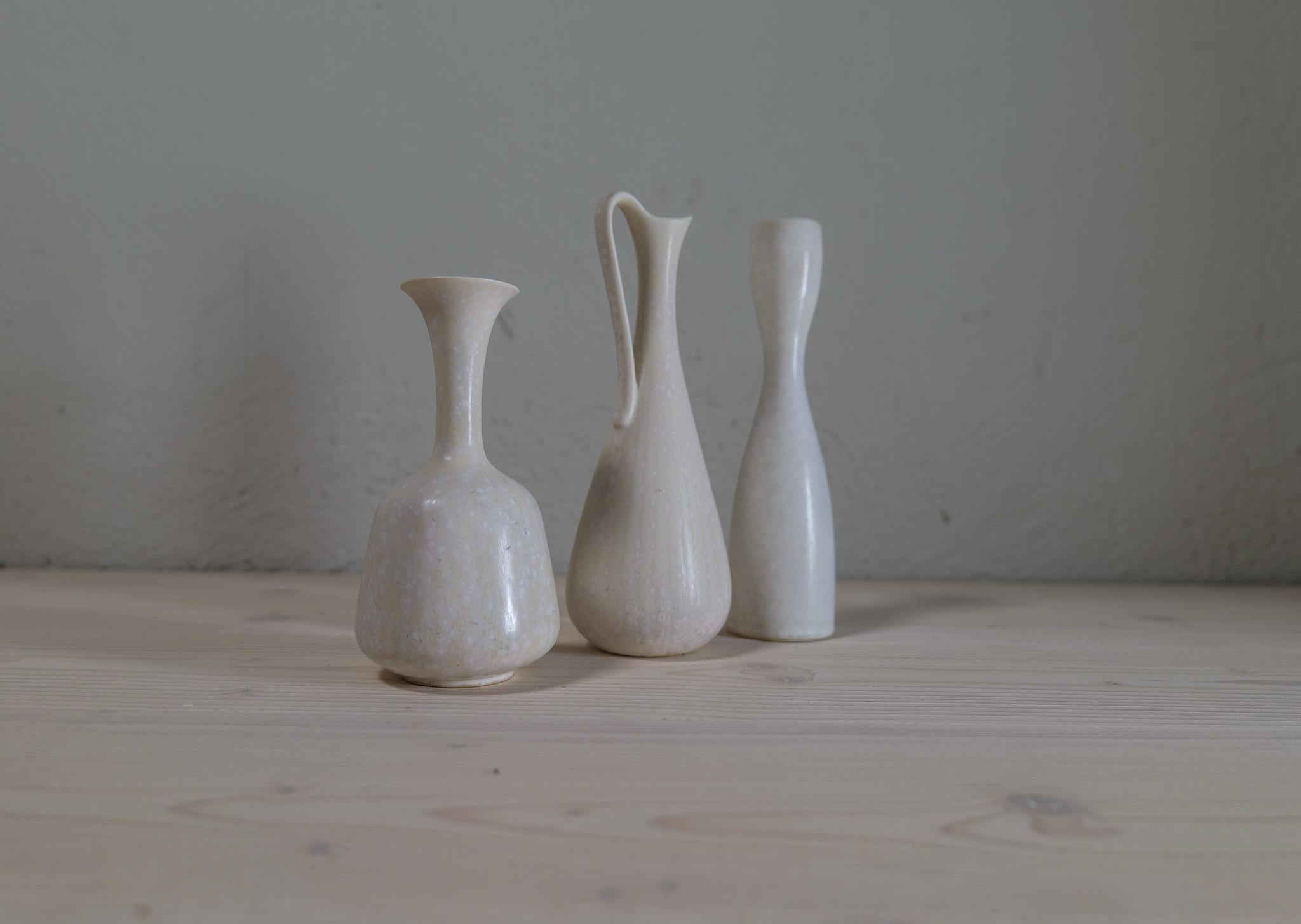 Midcentury Modern Set of 3 Ceramic Pieces Rörstrand Gunnar Nylund, Sweden, 1950s 10