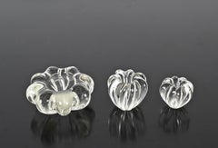 Midcentury Set of 3 "Submerged" Murano Glass Italian Bowl, Barovier, Italy 1970