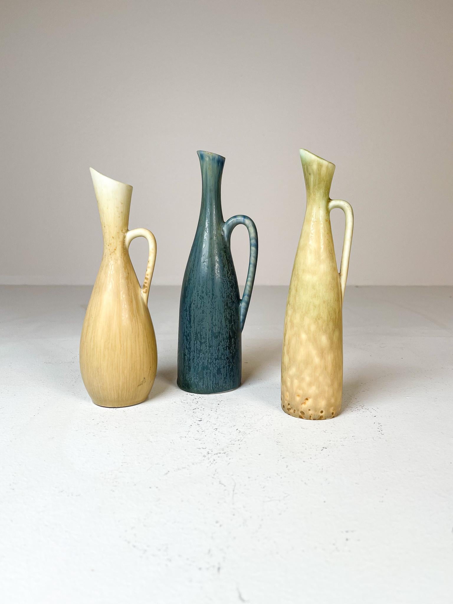 Mid-Century Modern Set of 3 Vases Rörstrand Carl Harry Stålhane, Sweden, 1950s For Sale 1