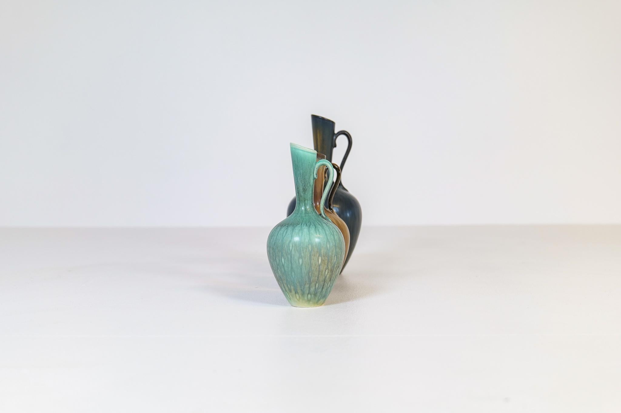 Ensemble de 3 vases du milieu du siècle de Rrstrand Gunnar Nylund, Suède en vente 2