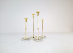 Juego de 4 candelabros de mediados de siglo Ystad Metall, Suecia, años 50