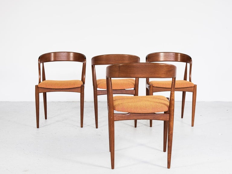 Mid-Century Modern Midcentury Set of 4 Chairs in Teak by Johannes Andersen for Uldum For Sale