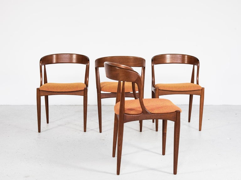 Woodwork Midcentury Set of 4 Chairs in Teak by Johannes Andersen for Uldum For Sale