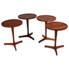 Midcentury Set of 4 Danish Teak Side Tables Designed by Hans C Andersen