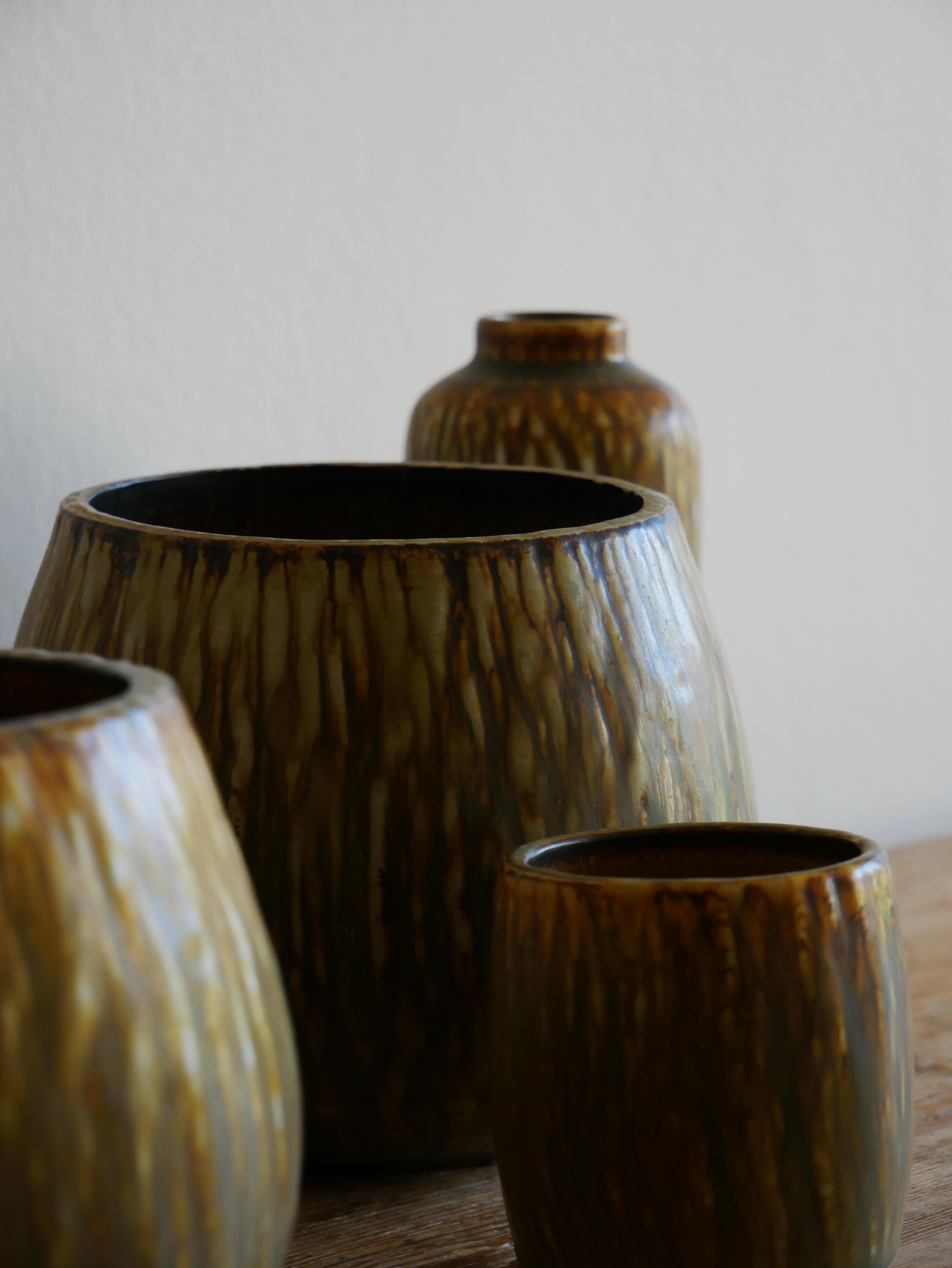 Glazed Midcentury Set of 5 Ceramic Pieces, Rubus, Gunnar Nylund, Rörstrand For Sale