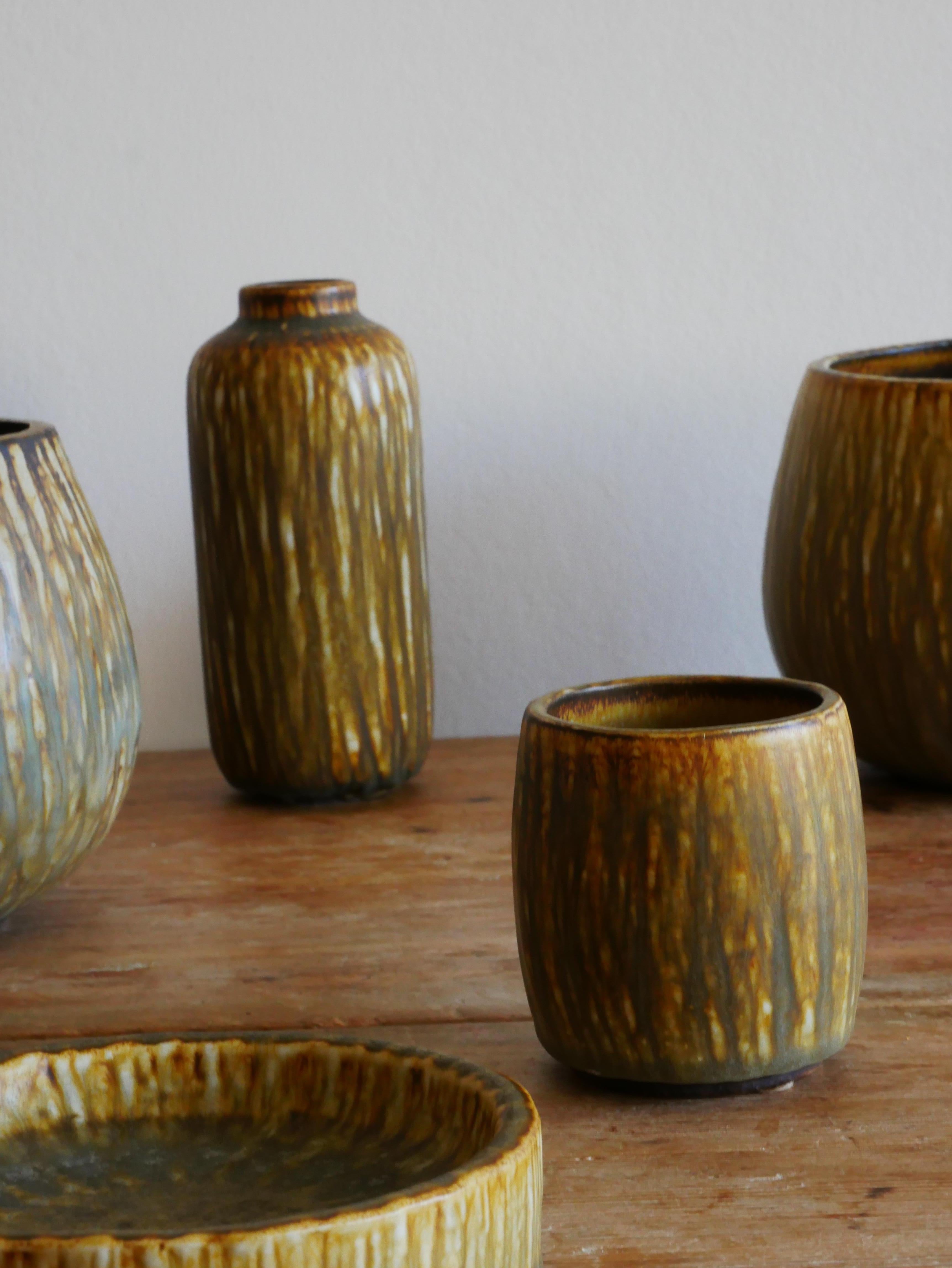 Glazed Midcentury Set of 5 Ceramic Pieces, Rubus, Gunnar Nylund, Rörstrand For Sale