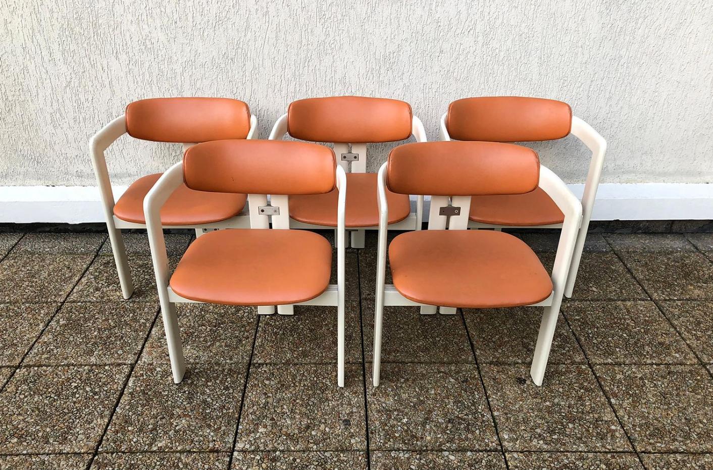 Midcentury Set of 5 Pamplona Armchairs by Augusto Savini for Pozzi, 1965 For Sale 4