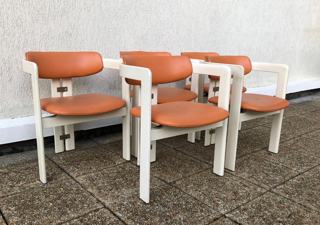 Midcentury Set of 5 Pamplona Armchairs by Augusto Savini for Pozzi, 1965 For Sale 8