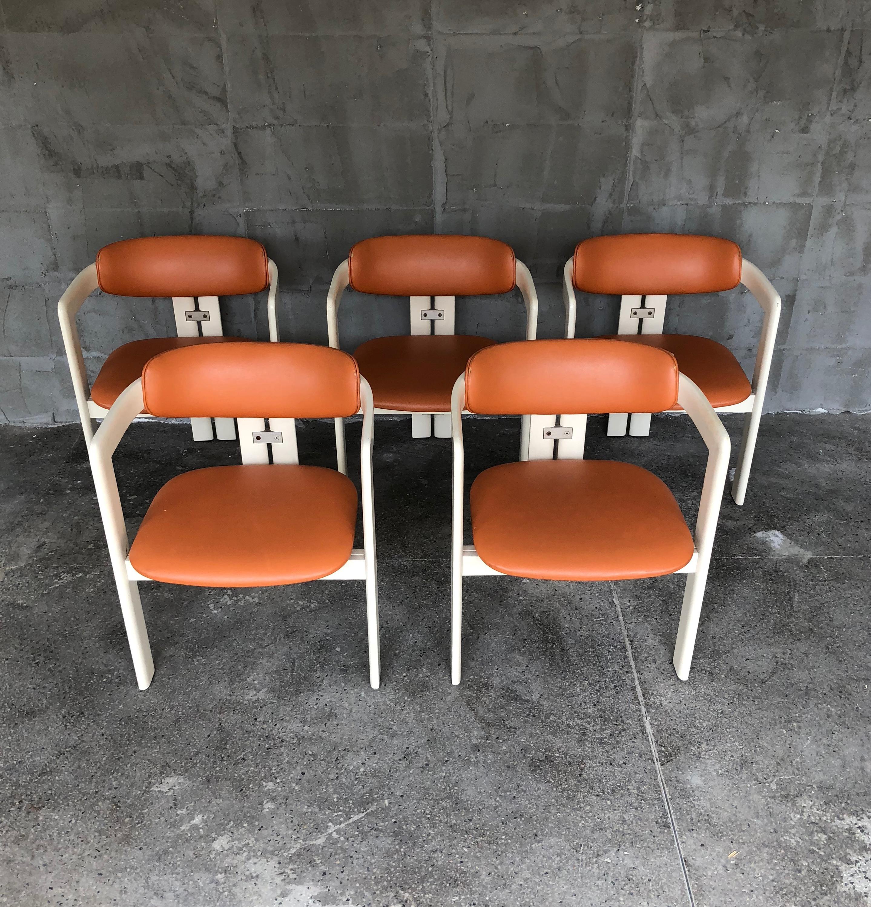 Mid-Century Modern Midcentury Set of 5 Pamplona Armchairs by Augusto Savini for Pozzi, 1965 For Sale