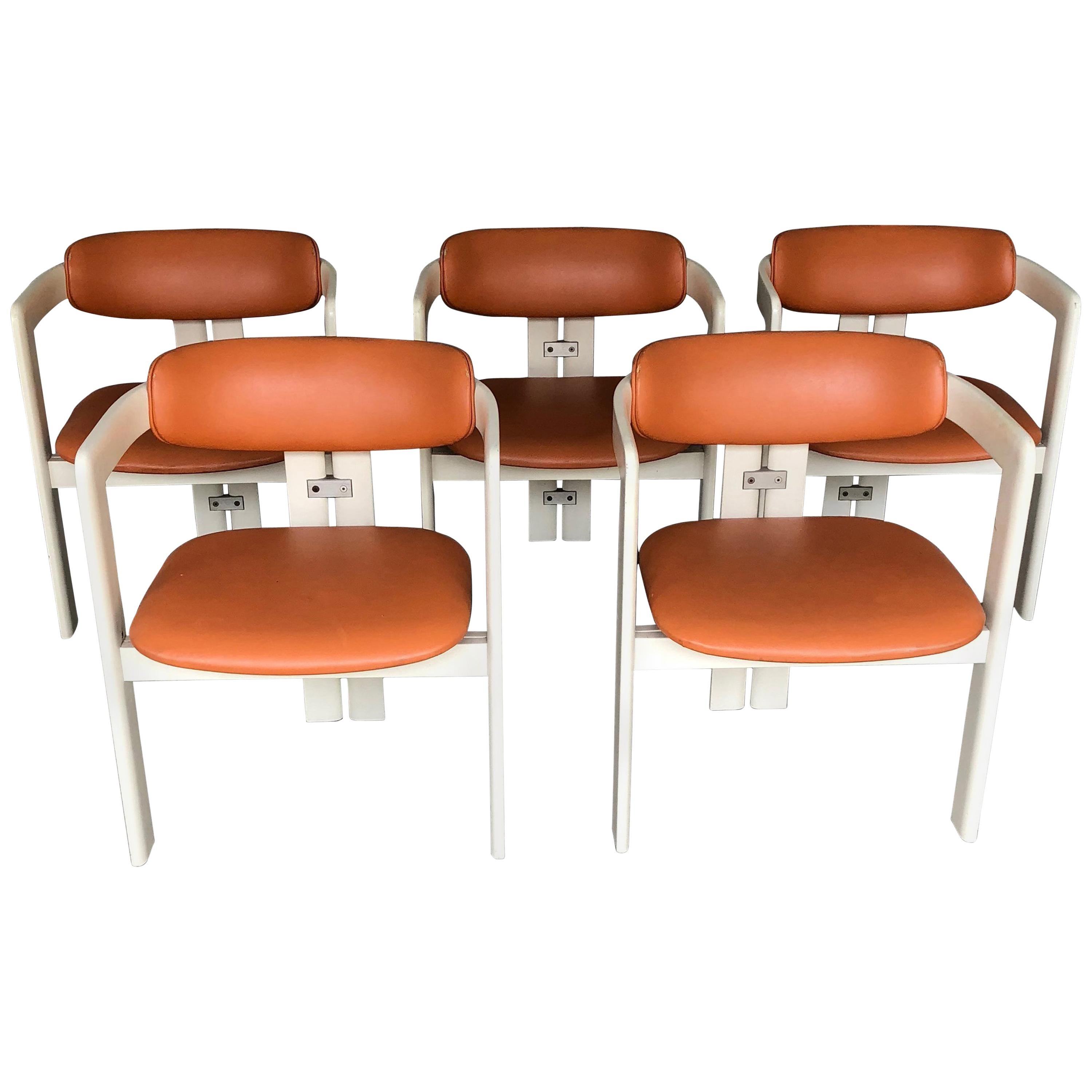 Midcentury Set of 5 Pamplona Armchairs by Augusto Savini for Pozzi, 1965 For Sale