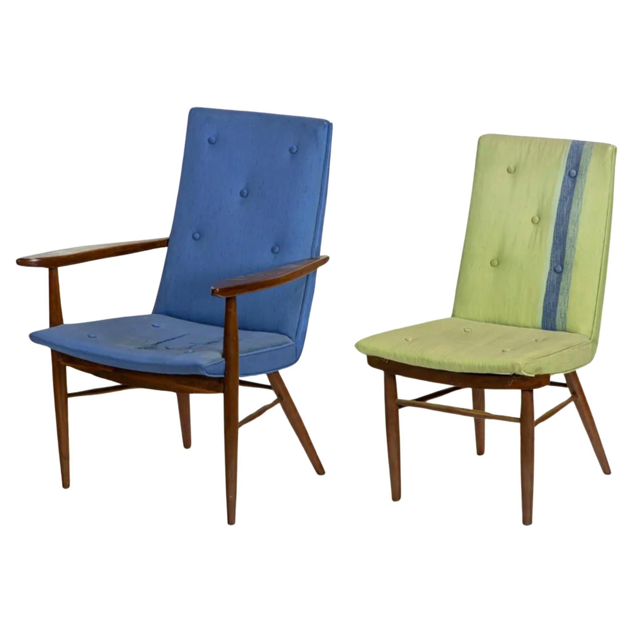 Midcentury Set of 6 Dining Chairs by George Nakashima In Good Condition For Sale In BROOKLYN, NY