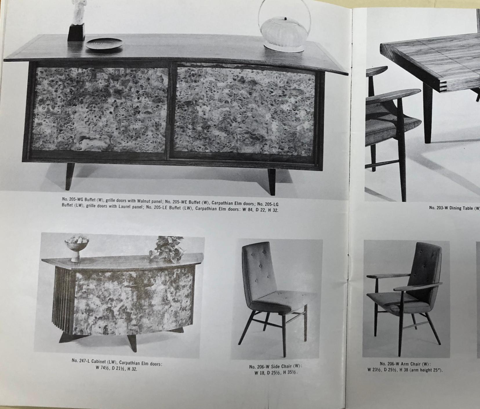 Tissu d'ameublement Ensemble de 6 chaises de salle à manger du milieu du siècle par George Nakashima en vente