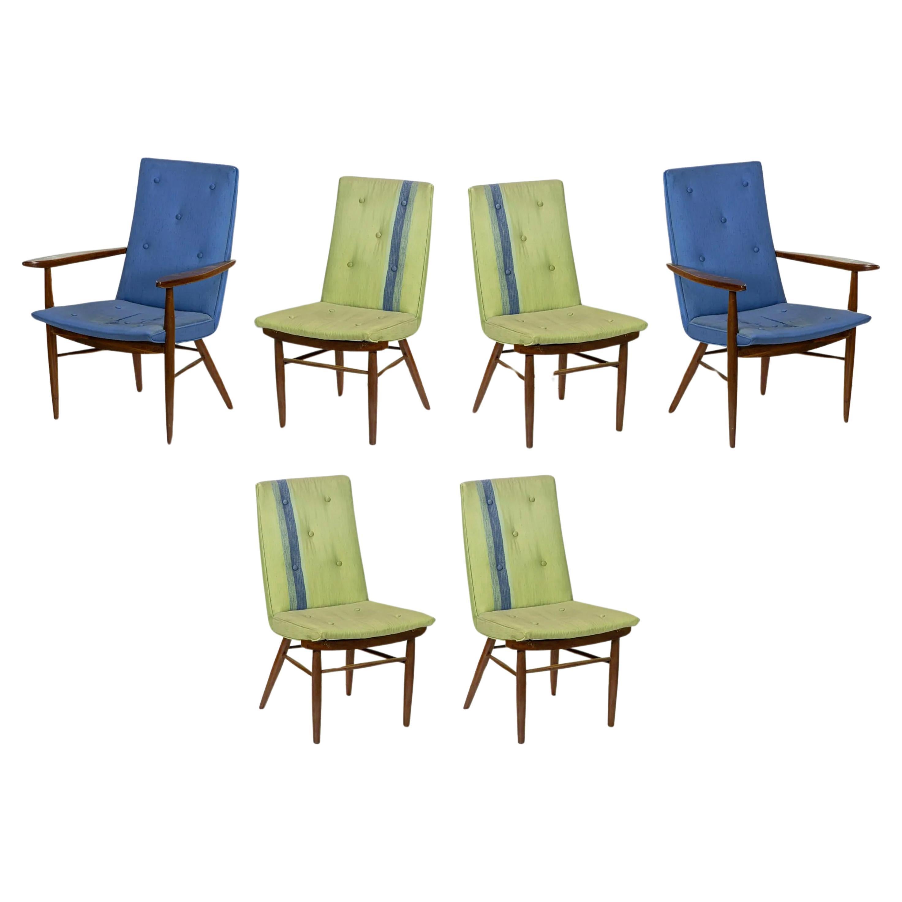 Midcentury Set of 6 Dining Chairs by George Nakashima For Sale