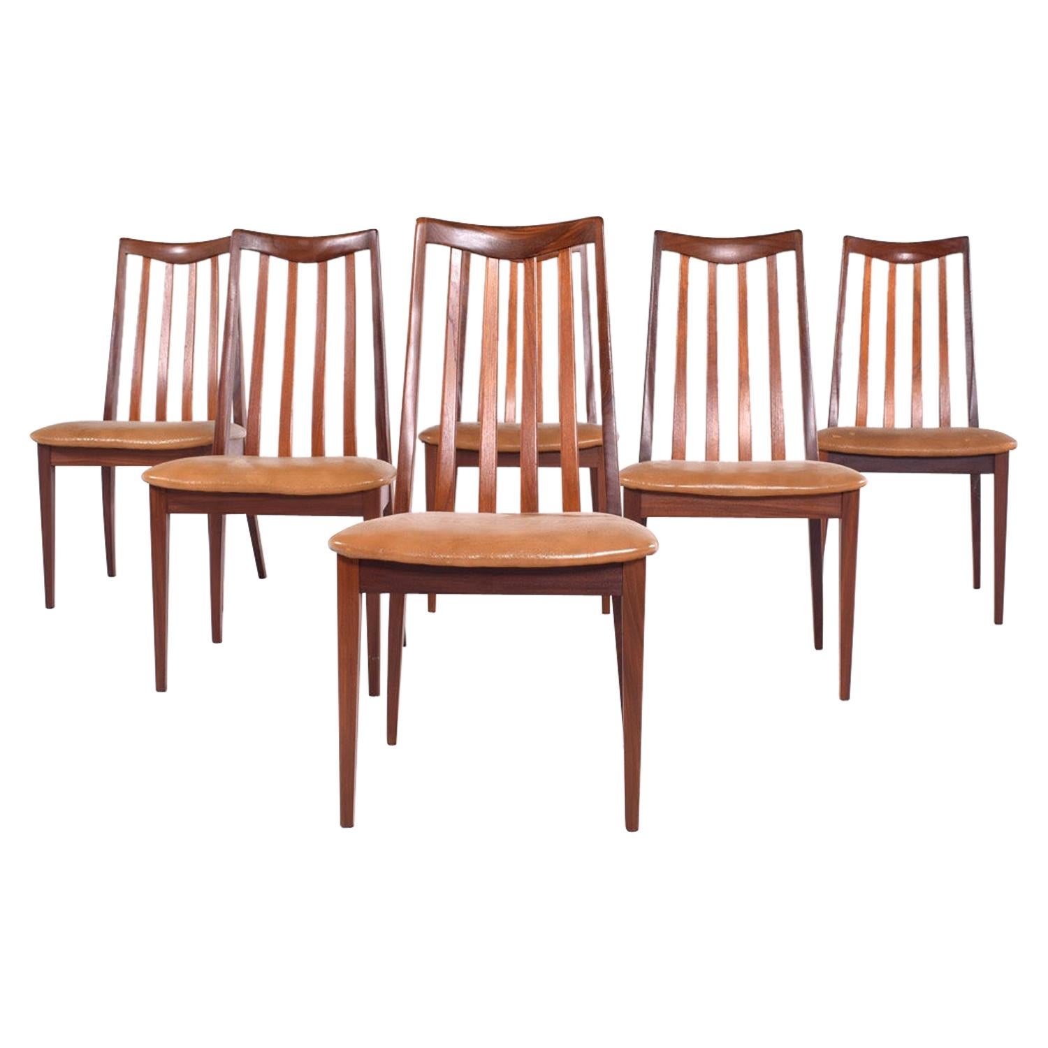 Midcentury Set of 6 G-Plan Dining Chairs by Leslie Dandy