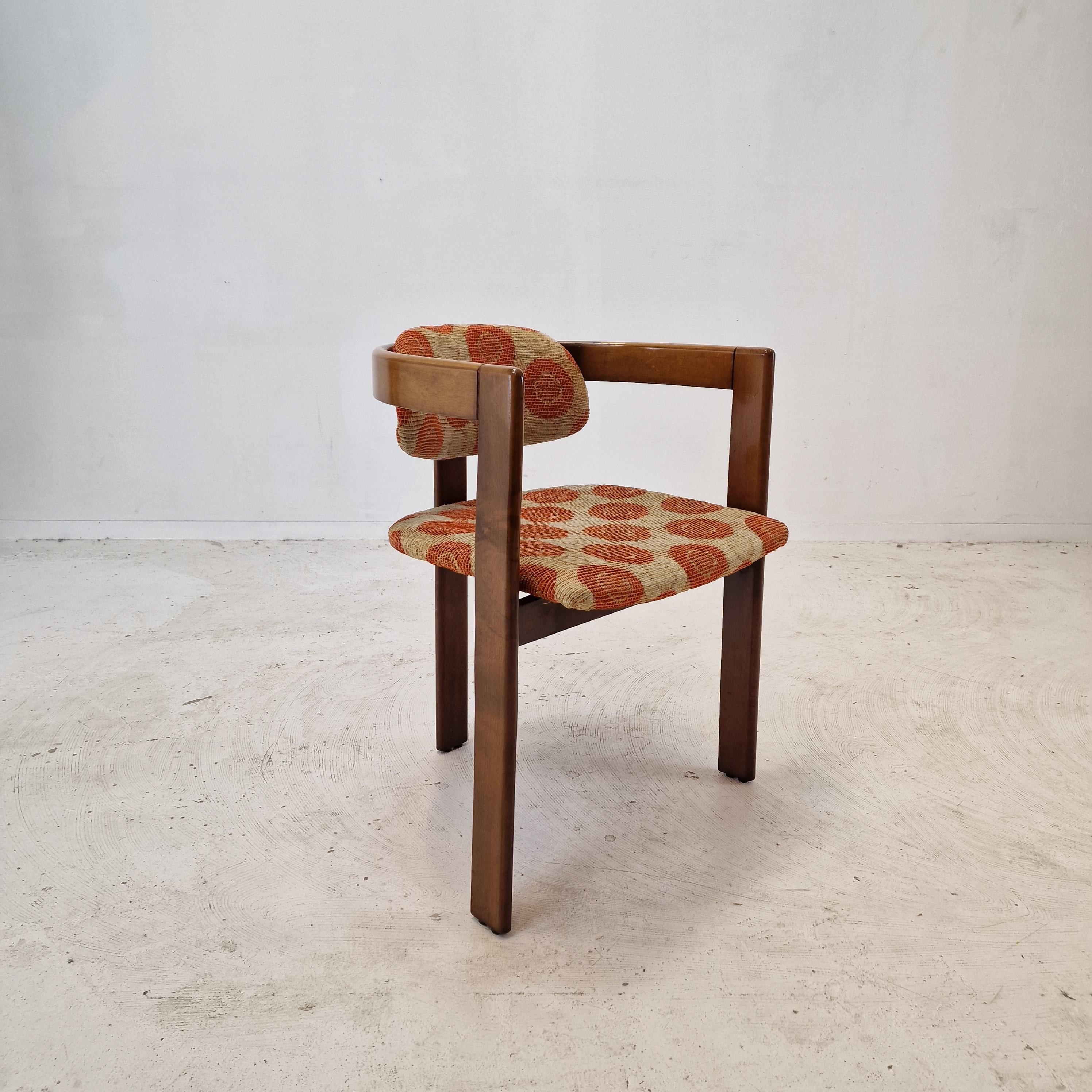 Midcentury Set of 6 Italian Wooden Armchairs, 1960's For Sale 5