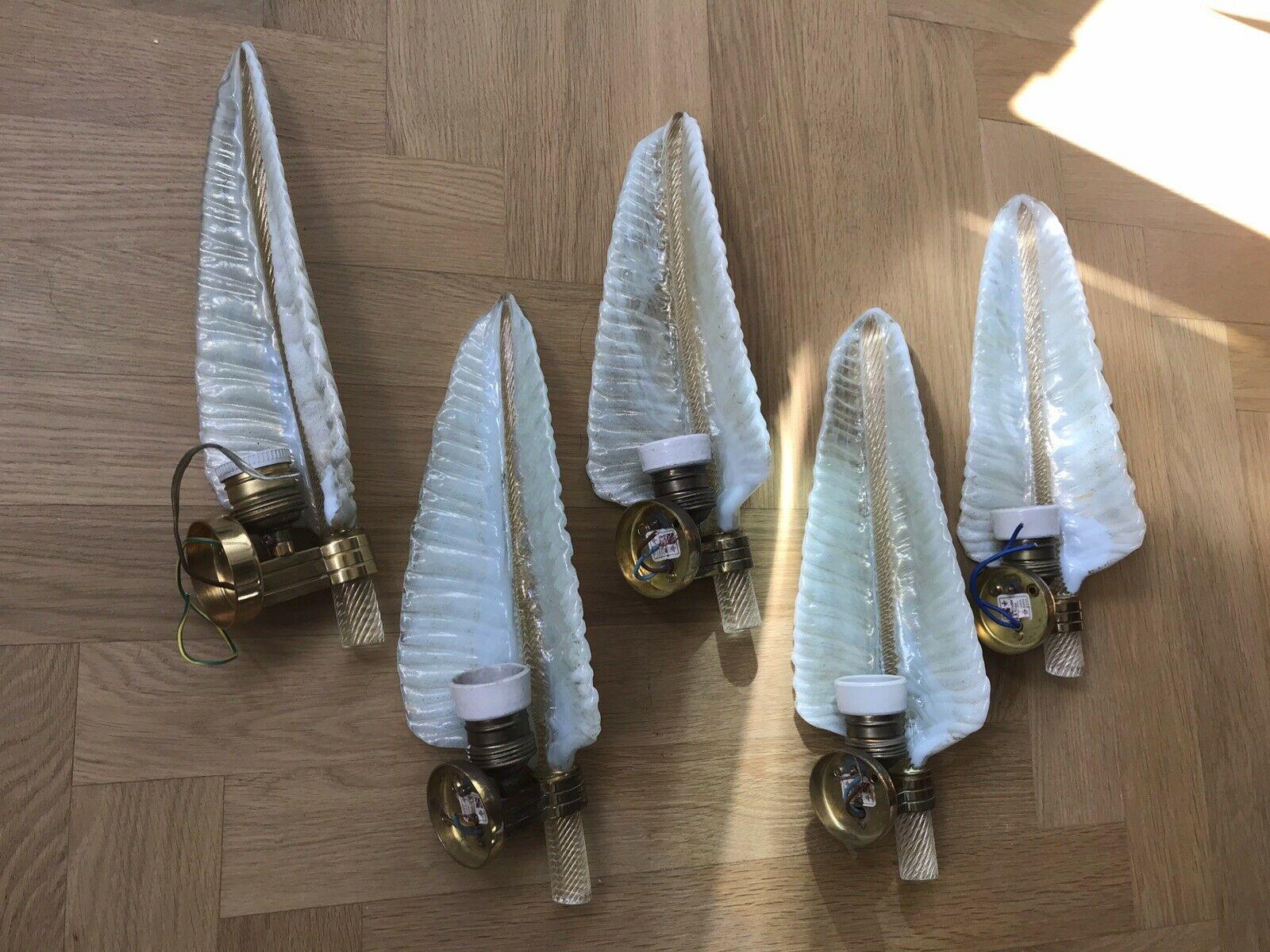 Midcentury Set of Five Sconces 24-Karat Gold by Barovier & Toso, Murano, 1950s In Good Condition In Budapest, HU