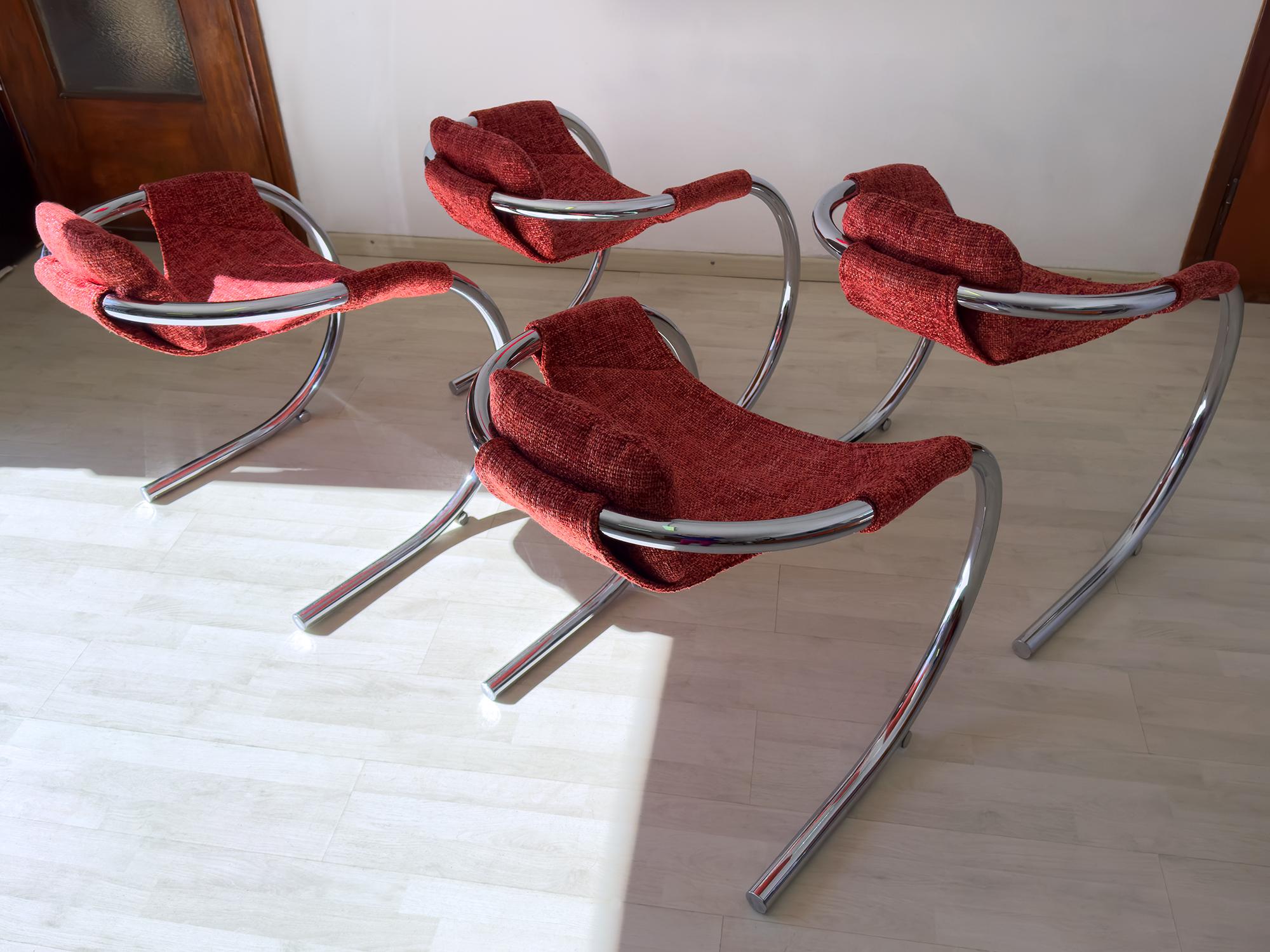 Midcentury Set of Four Chairs by Byron Botker for Landes, 1970s For Sale 4