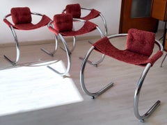 Midcentury Set of Four Chairs by Byron Botker for Landes, 1970s