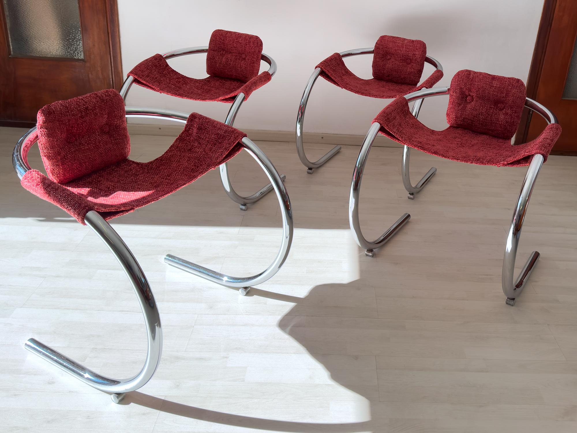 Midcentury Set of Four Chairs by Byron Botker for Landes, 1970s For Sale 1