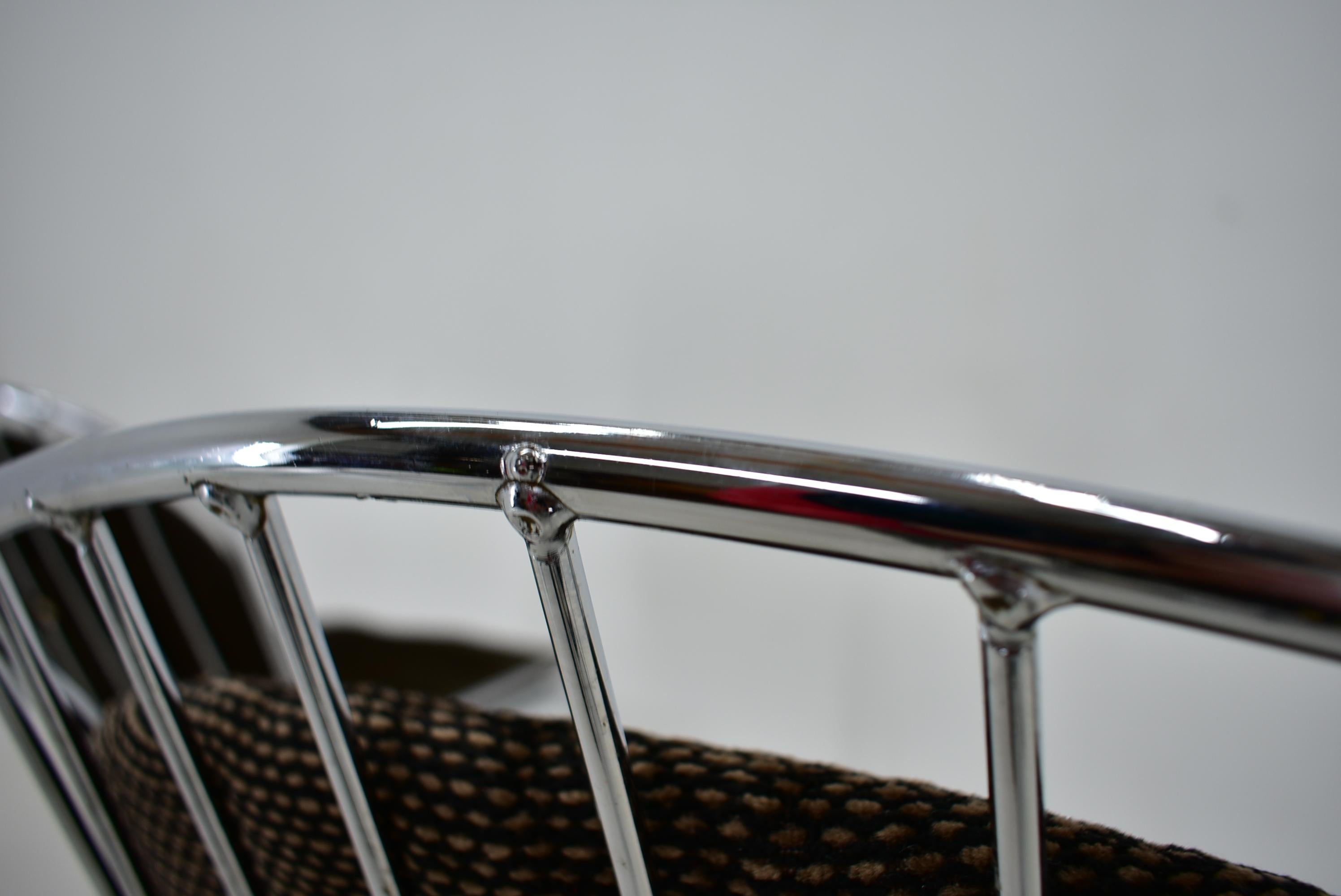 Midcentury Set of Four Chrome Dining Chairs by Gastone Rinaldi, Italy, 1970s For Sale 6