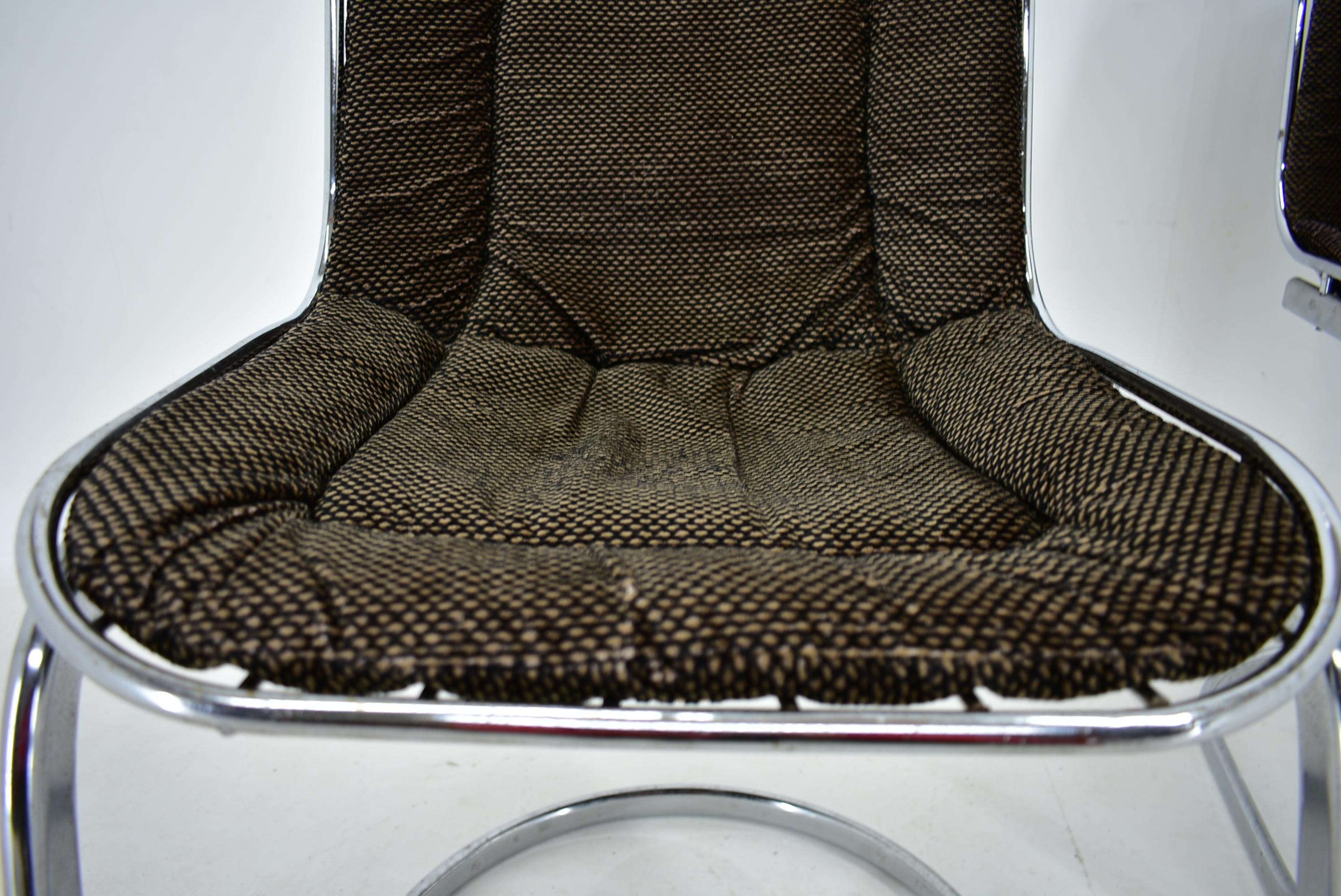 Midcentury Set of Four Chrome Dining Chairs by Gastone Rinaldi, Italy, 1970s In Good Condition For Sale In Praha, CZ