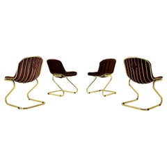 Midcentury Set of Four Dining Chairs by Gastone Rinaldi, Italy, 1970s