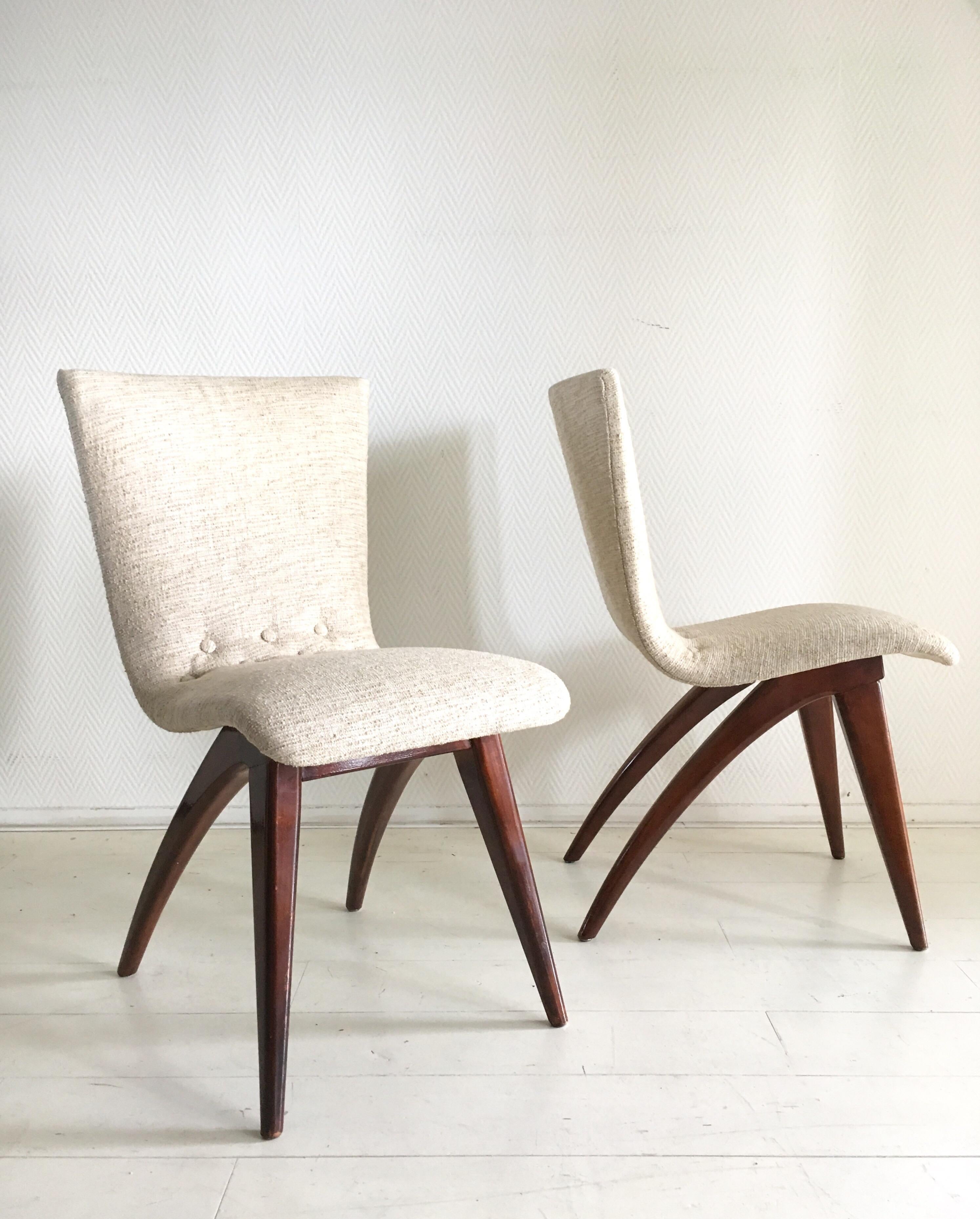 20th Century Midcentury Set of four Dining Chairs, Model Swing by CJ van Os Culemborg For Sale