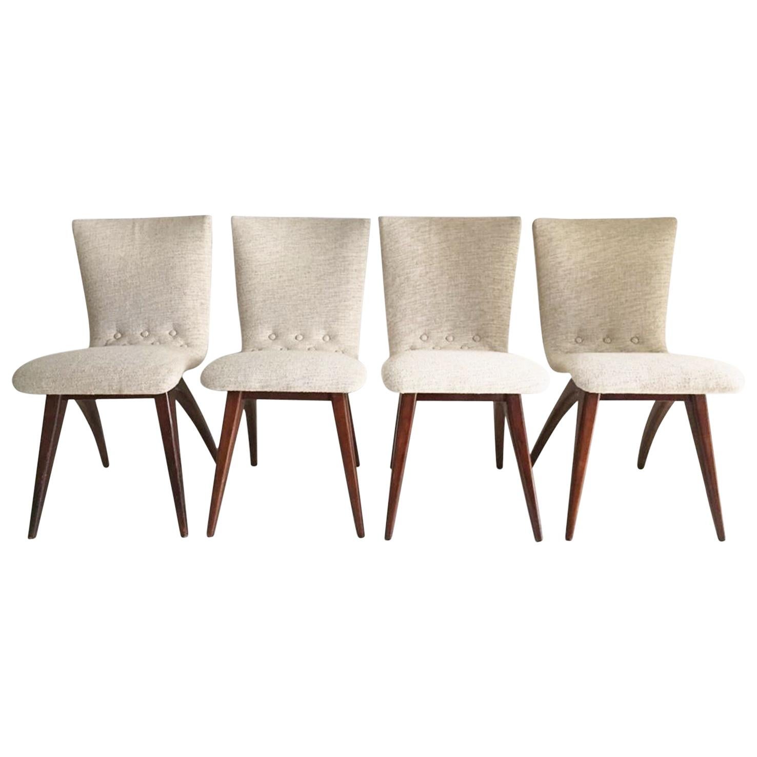 Midcentury Set of four Dining Chairs, Model Swing by CJ van Os Culemborg For Sale