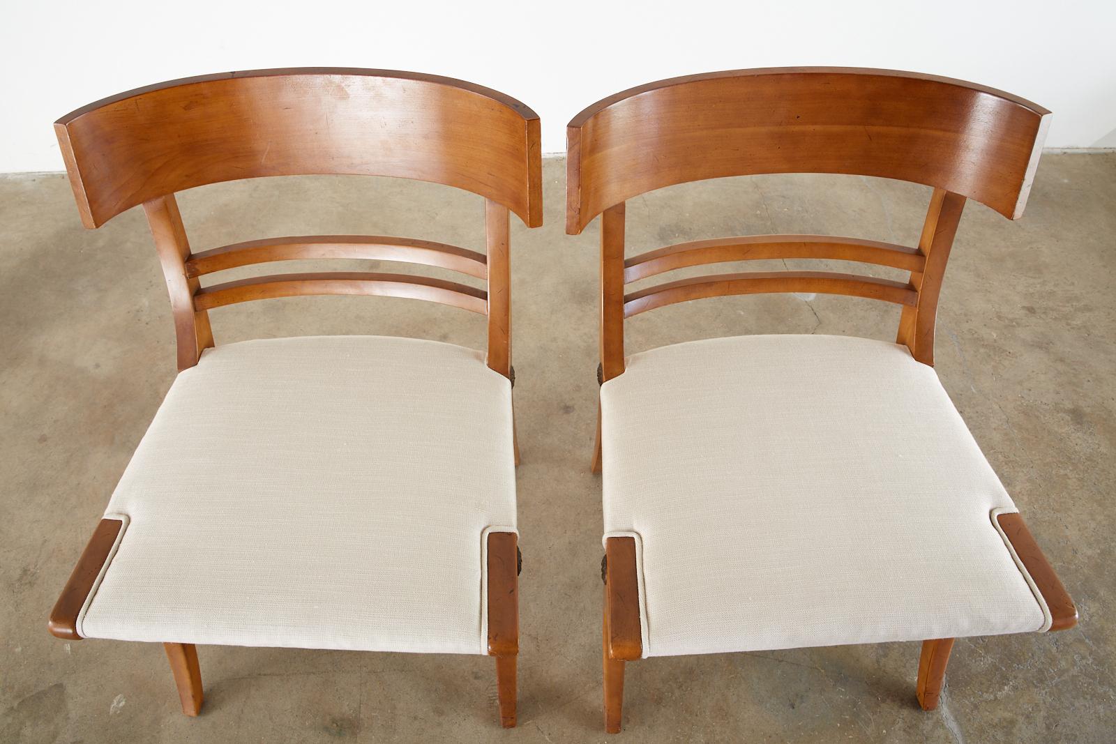 Midcentury Set of Four Neoclassical Style Klismos Chairs 2