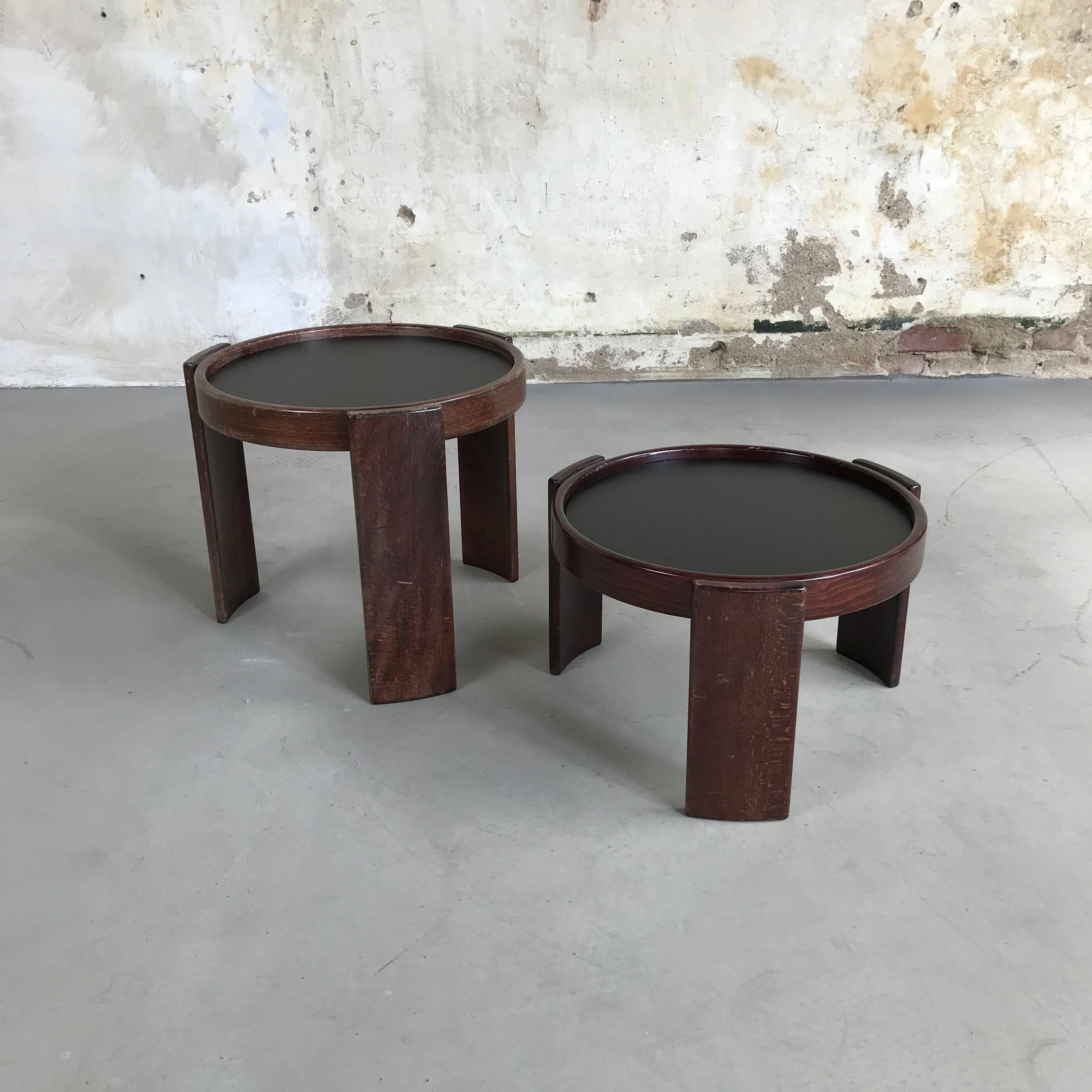 Mid-Century Modern Midcentury Set of Reversible Stacking Tables by Gianfranco Frattini for Cassina