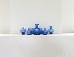 Set aus sieben Vasen von Per Lutken für Holmegaard, Dänemark, Moderne der Mitte des Jahrhunderts