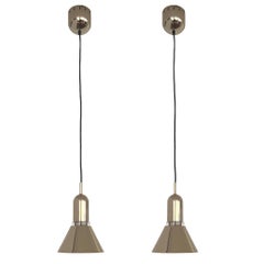 Set aus sechs langen Goldkronleuchtern von Estiluz, Barcelona, Mitte des Jahrhunderts, 1970er Jahre