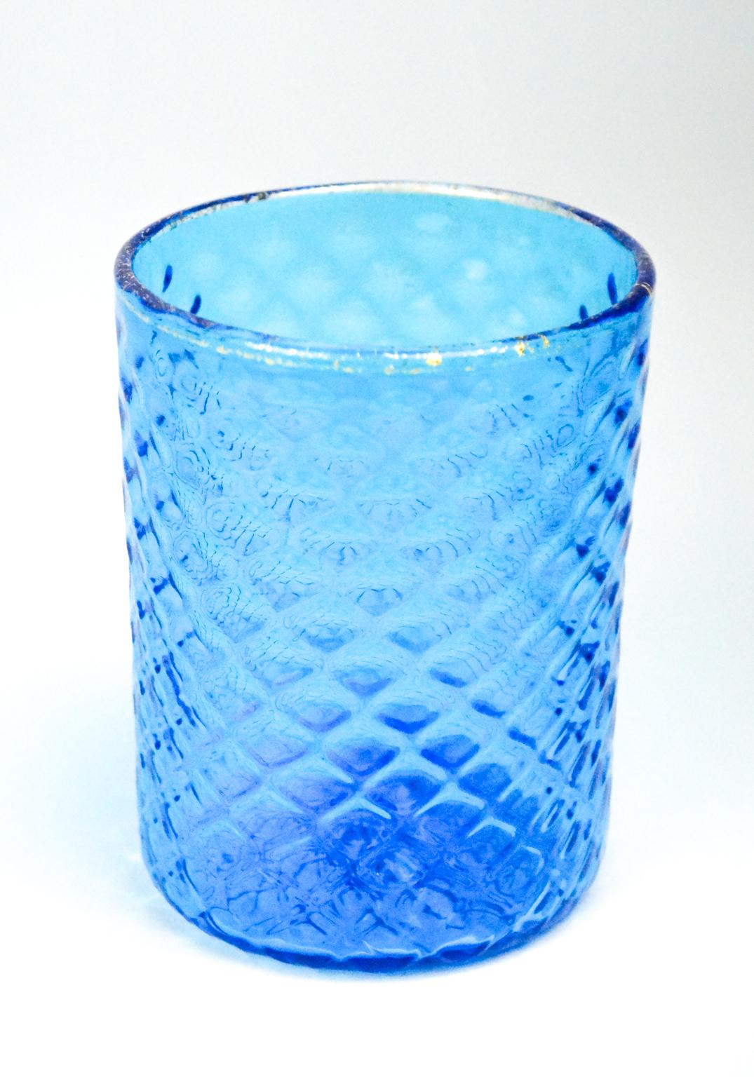 light blue glassware
